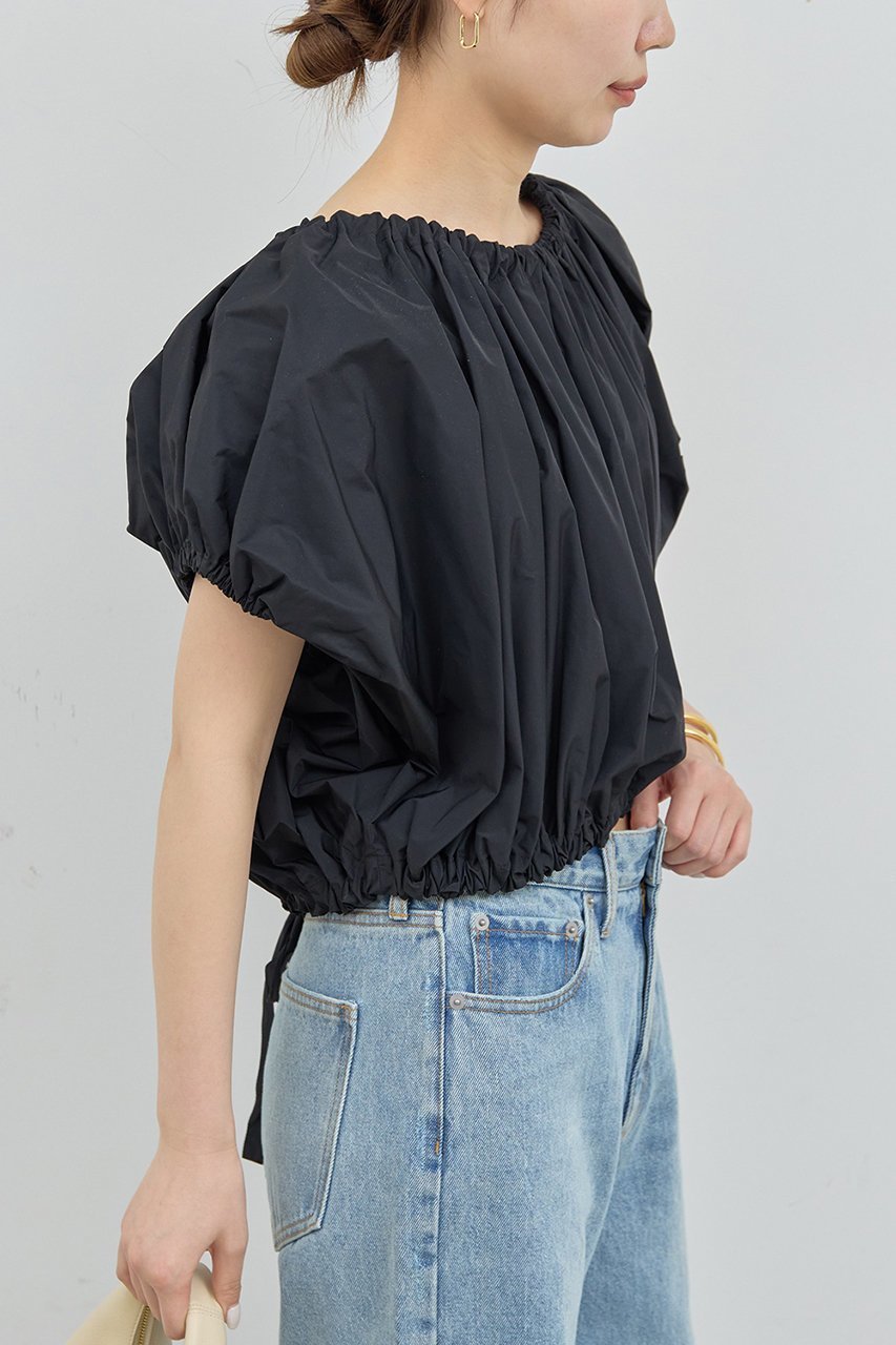 【ガリャルダガランテ/GALLARDAGALANTE】のタフタギャザーブラウス 人気、トレンドファッション・服の通販 founy(ファニー) 　ファッション　Fashion　レディースファッション　Ladies' Fashion Online　トップス・カットソー　Tops/Tshirt　シャツ/ブラウス　Shirts/Blouses　おすすめ　Recommend　キャップ　Cap　ギャザー　Gather　ショート　Short　スリーブ　Sleeve　タフタ　Taffeta　デニム　Denim　リボン　Ribbon　NEW・新作・新着・新入荷　New Arrivals　other-6|ID: prp329100004594179 ipo3291000000032630838