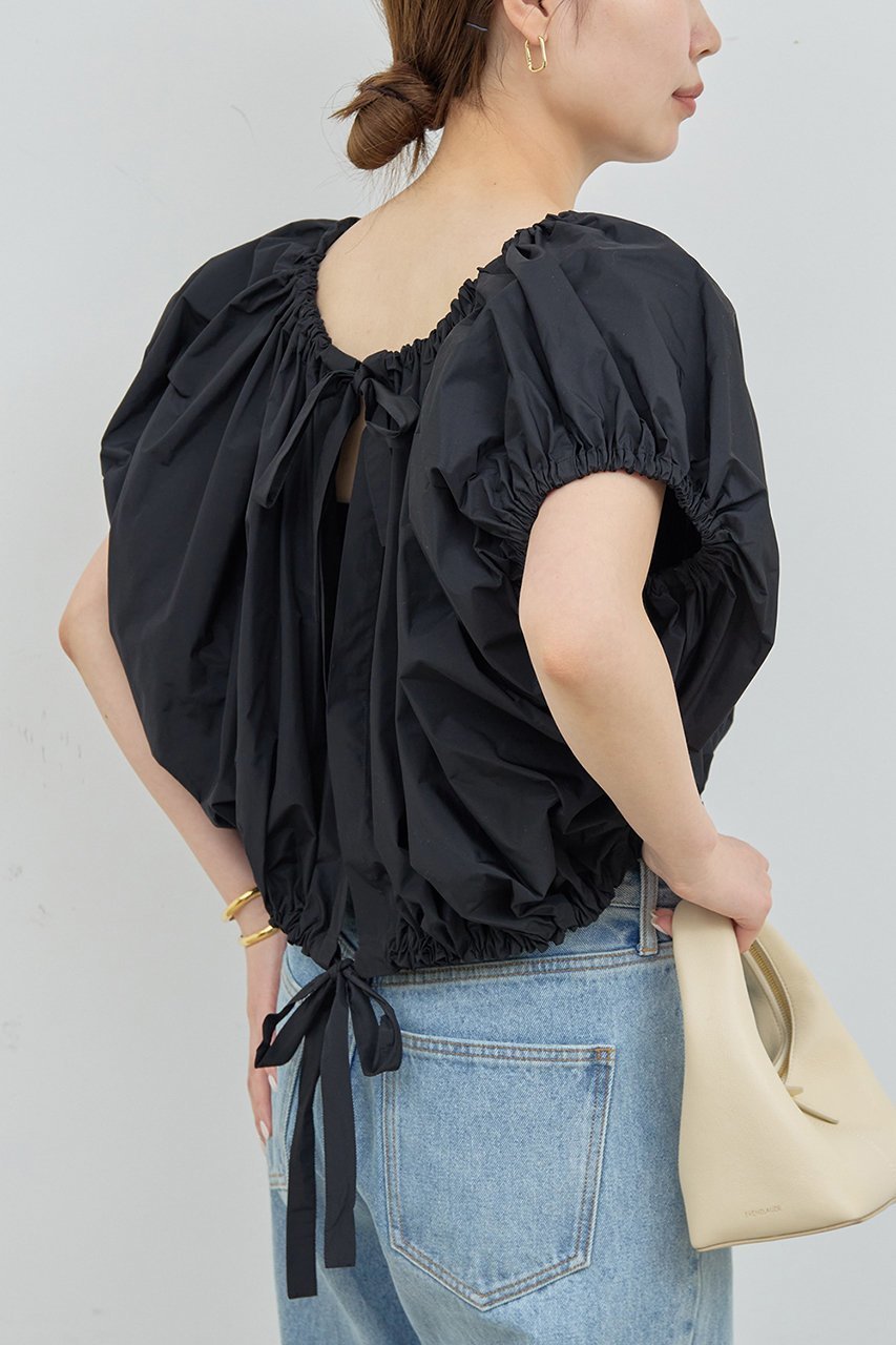 【ガリャルダガランテ/GALLARDAGALANTE】のタフタギャザーブラウス 人気、トレンドファッション・服の通販 founy(ファニー) 　ファッション　Fashion　レディースファッション　Ladies' Fashion Online　トップス・カットソー　Tops/Tshirt　シャツ/ブラウス　Shirts/Blouses　おすすめ　Recommend　キャップ　Cap　ギャザー　Gather　ショート　Short　スリーブ　Sleeve　タフタ　Taffeta　デニム　Denim　リボン　Ribbon　NEW・新作・新着・新入荷　New Arrivals　other-7|ID: prp329100004594179 ipo3291000000032630839