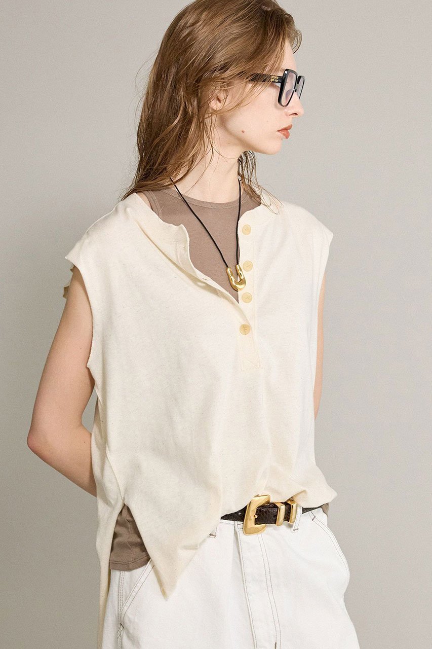 【ブリル/BRILL】のヘンリーネックカットソー インテリア・キッズ・メンズ・レディースファッション・服の通販 founy(ファニー) 　ファッション　Fashion　レディースファッション　Ladies' Fashion Online　トップス・カットソー　Tops/Tshirt　シャツ/ブラウス　Shirts/Blouses　ロング / Tシャツ　T-Shirts　カットソー　Cut and Sewn　ショート　Short　ジャージ　Jersey　スリーブ　Sleeve　ヴィンテージ　Vintage　NEW・新作・新着・新入荷　New Arrivals　ナチュラル|ID: prp329100004594185 ipo3291000000032630931