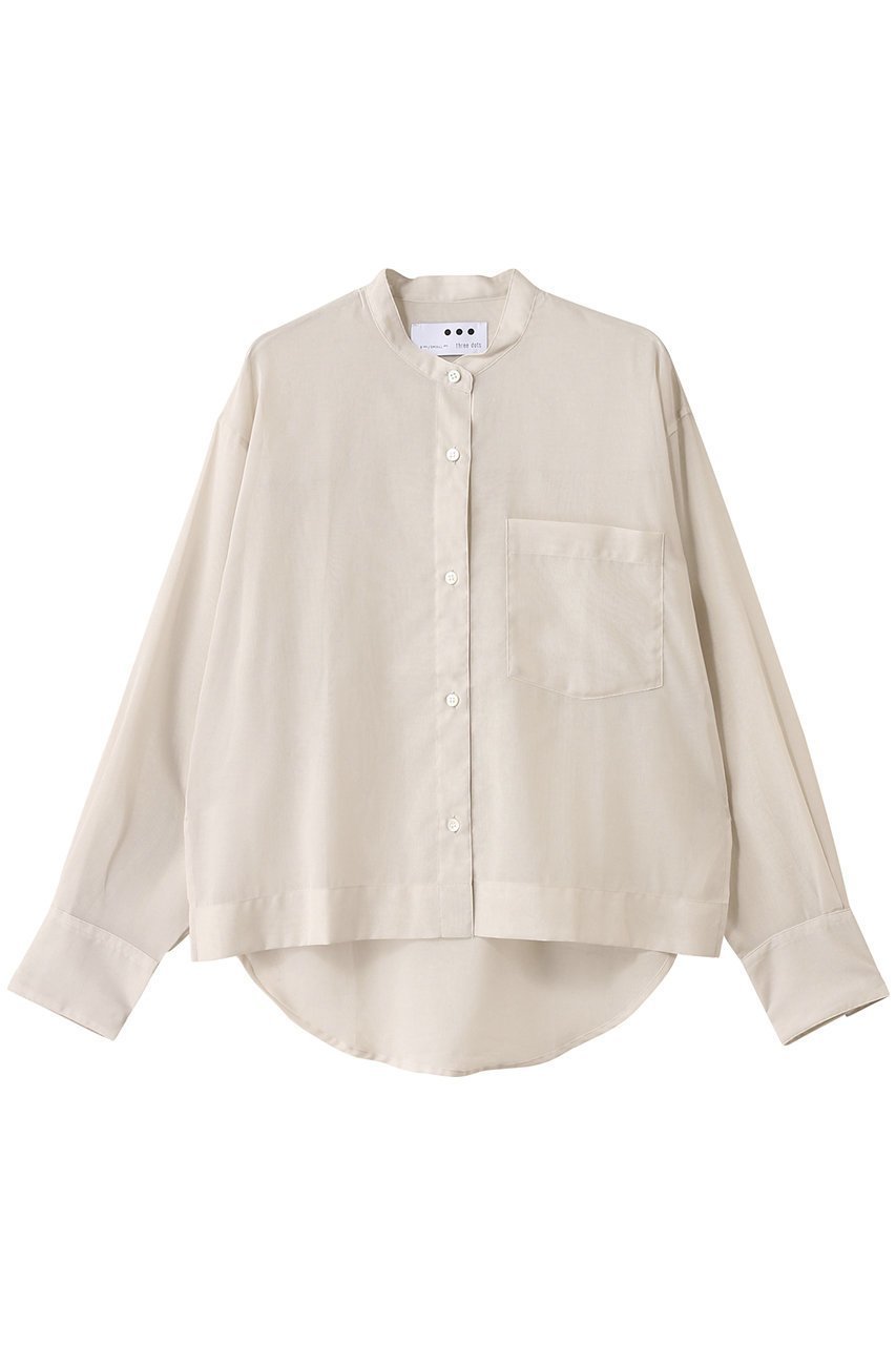 【スリー ドッツ/three dots】のシアーコットン バンドカラーシャツ 人気、トレンドファッション・服の通販 founy(ファニー) 　ファッション　Fashion　レディースファッション　Ladies' Fashion Online　トップス・カットソー　Tops/Tshirt　シャツ/ブラウス　Shirts/Blouses　2025年　2025　2025-2026秋冬・A/W　Aw/Autumn/Winter/Fw/Fall/2025-2026　スリーブ　Sleeve　ロング　Long　エレガント 上品　Elegant　A/W・秋冬　Aw・Autumn/Winter・Fw・Fall-Winter　羽織　Haori　 other-1|ID: prp329100004594203 ipo3291000000032631192