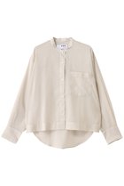 【スリー ドッツ/three dots】のシアーコットン バンドカラーシャツ アイボリー|ID: prp329100004594203 ipo3291000000036117906