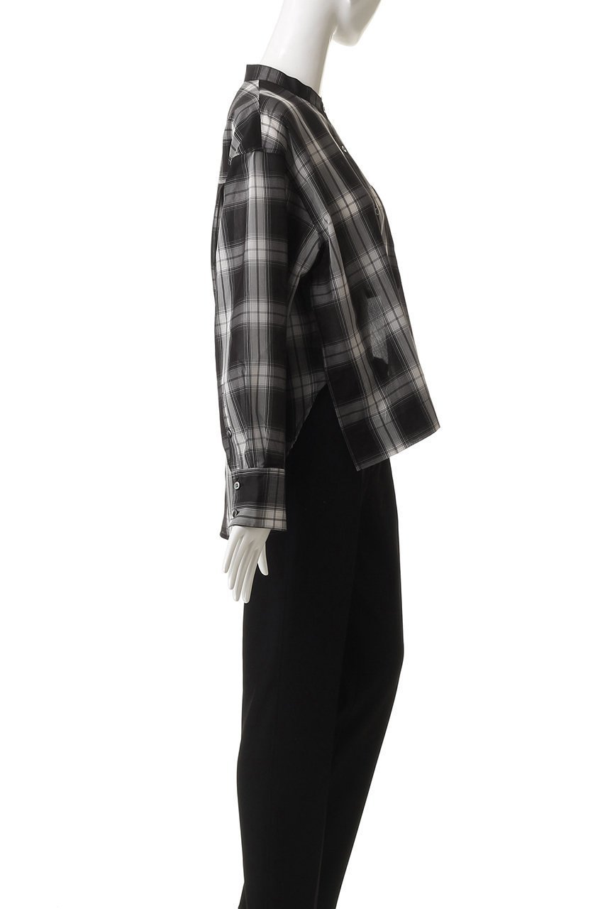 【スリー ドッツ/three dots】のシアーコットン バンドカラーシャツ 人気、トレンドファッション・服の通販 founy(ファニー) 　ファッション　Fashion　レディースファッション　Fashion for Women　トップス・カットソー　Cut & Sew Tops　シャツ・ブラウス・オフィスカジュアル　Elegant Blouses & Button-Ups　シアー　Sheer, See-Through　スリット　Slit, Slit Detail　スリーブ　Sleeve, Long Sleeve / Short Sleeve　チェック　Check, Plaid, Tartan　デニム　Denim, Jeans Material　バランス　Balance, Style Balance　リラックス　Relax, Relaxed Fit　ロング　Long, Long-Length　ワイド　Wide, Wide Fit　旅行　Travel　other-3|ID: prp329100004594204 ipo3291000000036527630