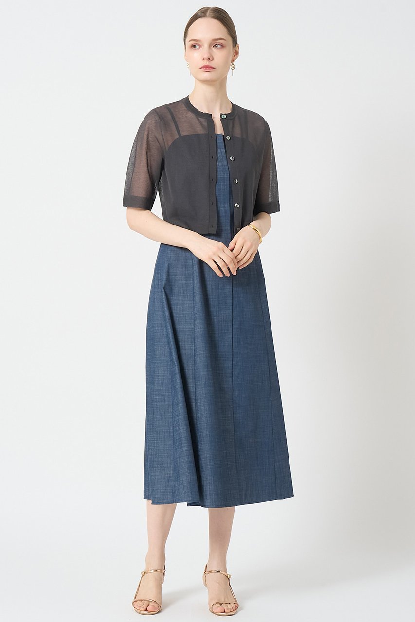 【アナイ/ANAYI】のハーフスリーブシアークルー カーディガン 人気、トレンドファッション・服の通販 founy(ファニー) 　ファッション　Fashion　レディースファッション　Fashion for Women　トップス・カットソー　Cut & Sew Tops　ニット　Knit Tops & Sweaters　カーディガン・羽織り　Layered Style Cardigans　カーディガン　Cardigan, Knitwear　コンパクト　Compact, Small Size　シアー　Sheer, See-Through　フィット　Fit, Slim Fit　エレガント 上品　Elegant　夏　Summer　other-4|ID: prp329100004594206 ipo3291000000034695774