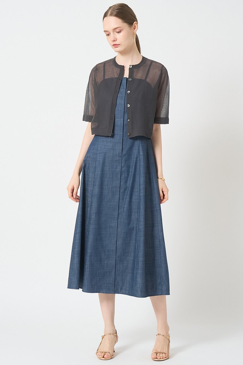 【アナイ/ANAYI】のハーフスリーブシアークルー カーディガン 人気、トレンドファッション・服の通販 founy(ファニー) 　ファッション　Fashion　レディースファッション　Fashion for Women　トップス・カットソー　Cut & Sew Tops　ニット　Knit Tops & Sweaters　カーディガン・羽織り　Layered Style Cardigans　カーディガン　Cardigan, Knitwear　コンパクト　Compact, Small Size　シアー　Sheer, See-Through　フィット　Fit, Slim Fit　エレガント 上品　Elegant　夏　Summer　other-5|ID: prp329100004594206 ipo3291000000034695776