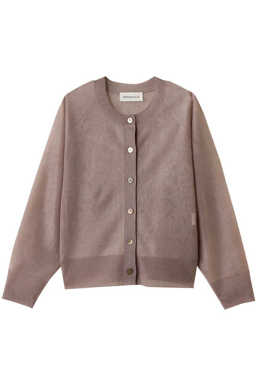 【デパリエ/DEPAREILLE】のラメシアードルマンカーディガン インテリア・キッズ・メンズ・レディースファッション・服の通販 founy(ファニー) 　ファッション　Fashion　レディースファッション　Fashion for Women　トップス・カットソー　Cut & Sew Tops　ニット　Knit Tops & Sweaters　カーディガン・羽織り　Layered Style Cardigans　カーディガン　Cardigan, Knitwear　シアー　Sheer, See-Through　夏　Summer　ブラウン|ID: prp329100004595077 ipo3291000000036003324