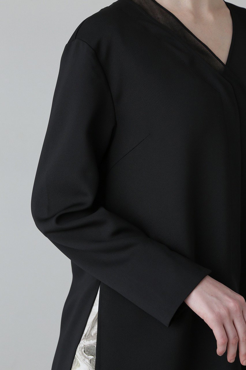 【アドーア/ADORE】のブライトダブルクロスブラウス 人気、トレンドファッション・服の通販 founy(ファニー) 　ファッション　Fashion　レディースファッション　Ladies' Fashion Online　トップス・カットソー　Tops/Tshirt　シャツ/ブラウス　Shirts/Blouses　シアー　Sheer　スリット　Slit　スリーブ　Sleeve　セットアップ　Set Up　フロント　Front　ベーシック　Basic　ロング　Long　再入荷　Restock/Back In Stock/Re Arrival　other-7|ID: prp329100004595085 ipo3291000000032648297