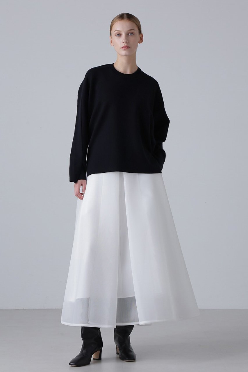 【アドーア/ADORE】のダブルニットプルオーバー 人気、トレンドファッション・服の通販 founy(ファニー) 　ファッション　Fashion　レディースファッション　Ladies' Fashion Online　トップス・カットソー　Tops/Tshirt　ニット　Knit Tops　プルオーバー　Pullover　おすすめ　Recommend　イエロー　Yellow　セットアップ　Set Up　トレーナー　Trainer　ドレープ　Drape　再入荷　Restock/Back In Stock/Re Arrival　other-2|ID: prp329100004595087 ipo3291000000032648303