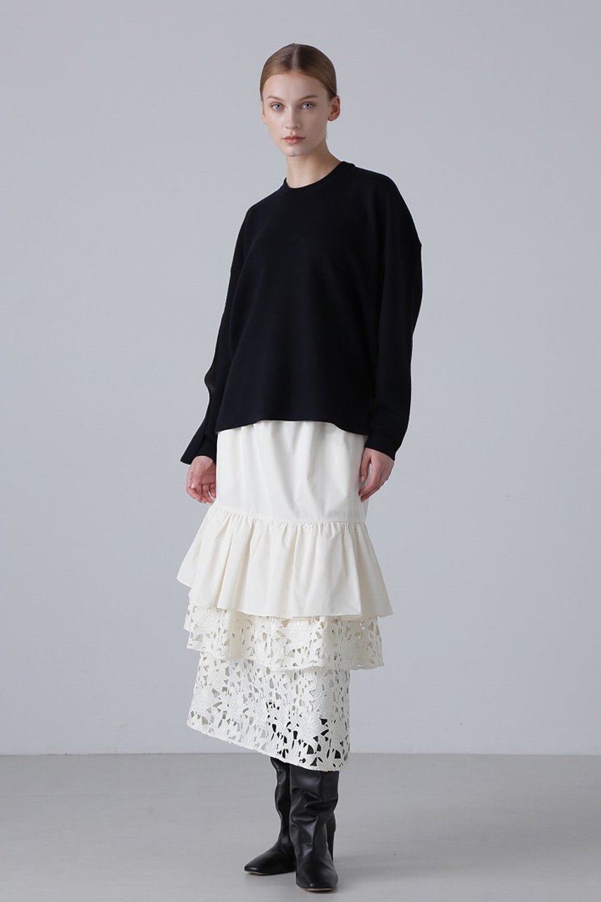 【アドーア/ADORE】のダブルニットプルオーバー 人気、トレンドファッション・服の通販 founy(ファニー) 　ファッション　Fashion　レディースファッション　Ladies' Fashion Online　トップス・カットソー　Tops/Tshirt　ニット　Knit Tops　プルオーバー　Pullover　おすすめ　Recommend　イエロー　Yellow　セットアップ　Set Up　トレーナー　Trainer　ドレープ　Drape　再入荷　Restock/Back In Stock/Re Arrival　other-3|ID: prp329100004595087 ipo3291000000032648304