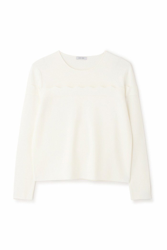 【アドーア/ADORE】のスカラップニット インテリア・キッズ・メンズ・レディースファッション・服の通販 founy(ファニー) https://founy.com/ ファッション Fashion レディースファッション Ladies' Fashion Online トップス・カットソー Tops/Tshirt ニット Knit Tops プルオーバー Pullover コンパクト Compact スカラップ Scalloped ストレッチ Stretch デコルテ Decolletage ベーシック Basic ワンポイント One Point 再入荷 Restock/Back In Stock/Re Arrival 長袖 Long Sleeve |ID: prp329100004595089 ipo3291000000032648314