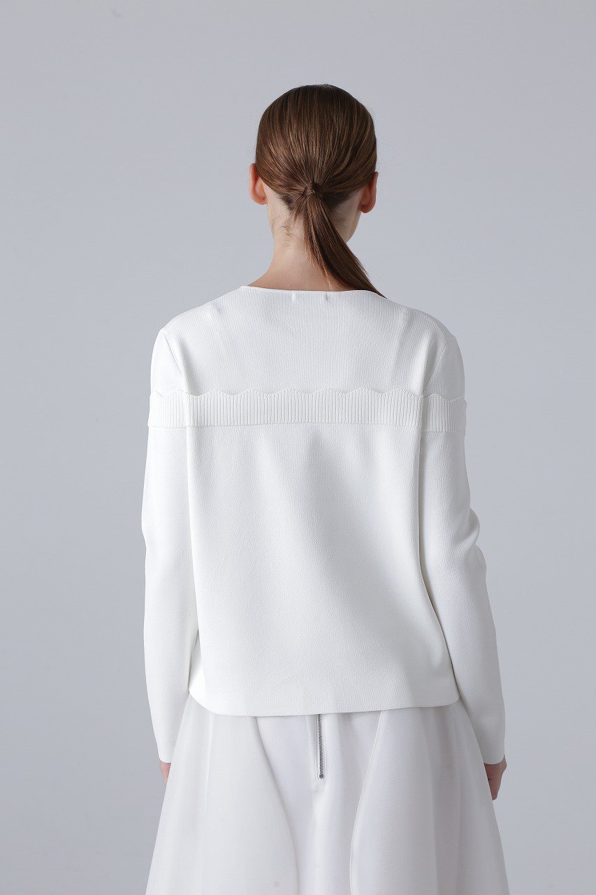 【アドーア/ADORE】のスカラップニット 人気、トレンドファッション・服の通販 founy(ファニー) 　ファッション　Fashion　レディースファッション　Ladies' Fashion Online　トップス・カットソー　Tops/Tshirt　ニット　Knit Tops　プルオーバー　Pullover　コンパクト　Compact　スカラップ　Scalloped　ストレッチ　Stretch　デコルテ　Decolletage　ベーシック　Basic　ワンポイント　One Point　再入荷　Restock/Back In Stock/Re Arrival　長袖　Long Sleeve　other-3|ID: prp329100004595089 ipo3291000000032648317