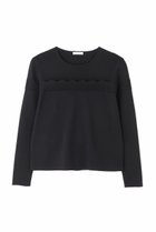 【アドーア/ADORE】のスカラップニット 人気、トレンドファッション・服の通販 founy(ファニー) ファッション Fashion レディースファッション Fashion for Women トップス・カットソー Cut & Sew Tops ニット Knit Tops & Sweaters カジュアルプルオーバー・ニットトップス Pullovers & Knit Tops / Casual Pullovers コンパクト Compact, Small Size スカラップ Scallop, Scalloped Edge ストレッチ Stretch, Stretchy Fabric デコルテ Décolleté, Neckline ベーシック Basic, Essential ワンポイント One Point, Statement Accent 再入荷 Restock / Back in Stock 長袖 Long Sleeve, Full Sleeve thumbnail ブラック|ID: prp329100004595089 ipo3291000000034990203