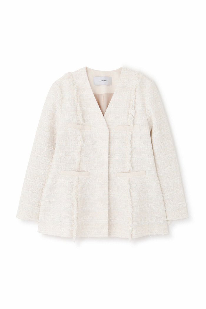 【アドーア/ADORE】のテープヤーンツィードジャケット インテリア・キッズ・メンズ・レディースファッション・服の通販 founy(ファニー) https://founy.com/ ファッション Fashion レディースファッション Ladies' Fashion Online アウター Coat Outerwear ジャケット Jackets おすすめ Recommend ジャケット Jacket セットアップ Set Up ツイード Tweed 再入荷 Restock/Back In Stock/Re Arrival |ID: prp329100004595091 ipo3291000000032648322