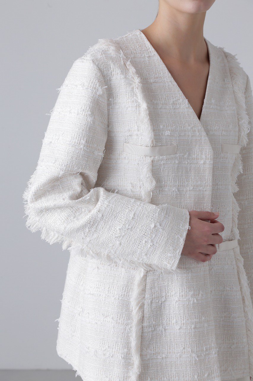 【アドーア/ADORE】のテープヤーンツィードジャケット 人気、トレンドファッション・服の通販 founy(ファニー) 　ファッション　Fashion　レディースファッション　Ladies' Fashion Online　アウター　Coat Outerwear　ジャケット　Jackets　おすすめ　Recommend　ジャケット　Jacket　セットアップ　Set Up　ツイード　Tweed　再入荷　Restock/Back In Stock/Re Arrival　other-5|ID: prp329100004595091 ipo3291000000032648332