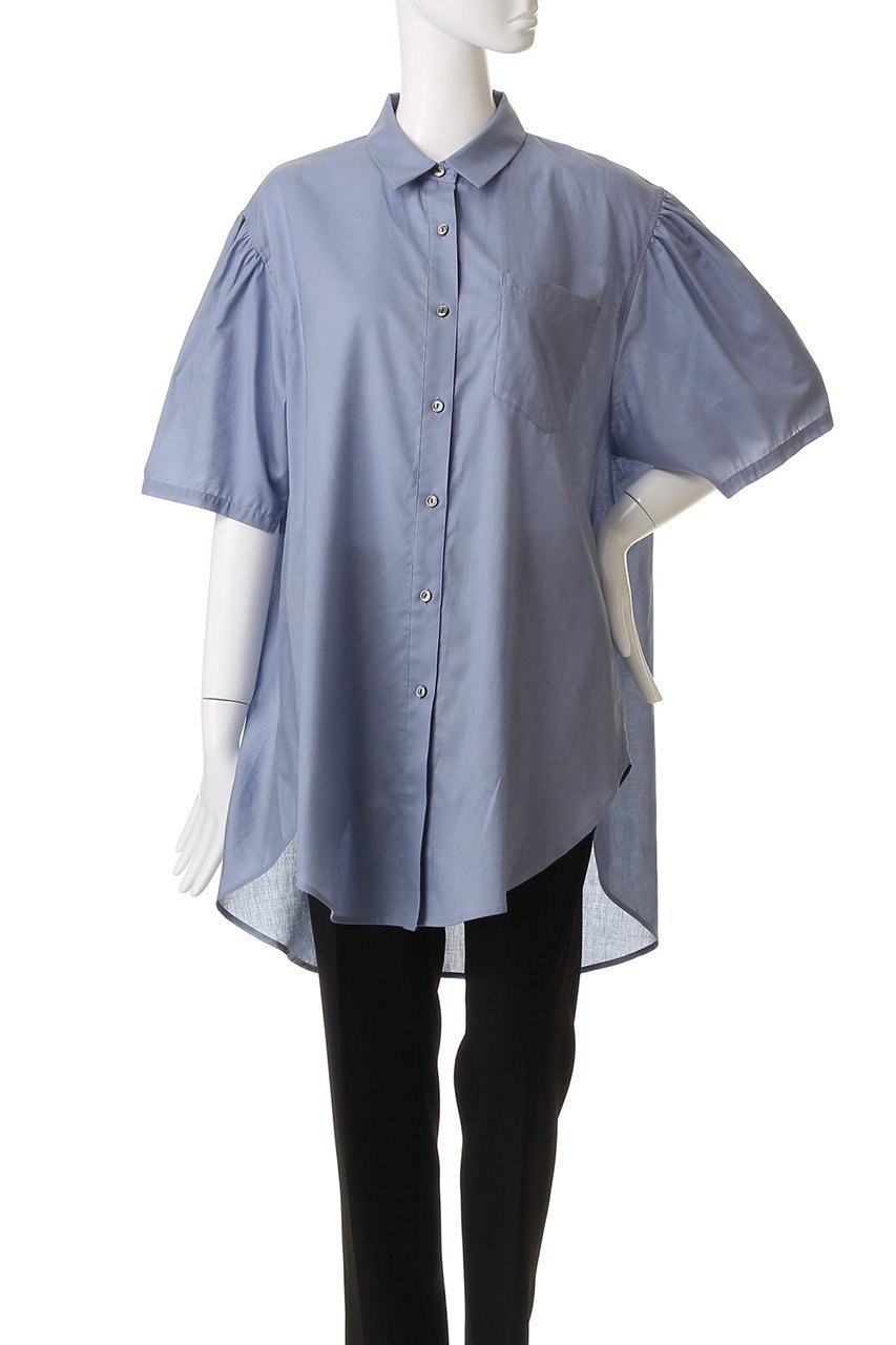 【ミディウミソリッド/MIDIUMISOLID】のhalf slv wide shirt シャツ 人気、トレンドファッション・服の通販 founy(ファニー) 　ファッション　Fashion　レディースファッション　Ladies' Fashion Online　トップス・カットソー　Tops/Tshirt　シャツ/ブラウス　Shirts/Blouses　ギャザー　Gather　シアー　Sheer　ショート　Short　シンプル　Simple　スリーブ　Sleeve　ハーフ　Half　ワイド　Wide　エレガント 上品　Elegant　夏　Summer　NEW・新作・新着・新入荷　New Arrivals　other-2|ID: prp329100004595122 ipo3291000000032648779