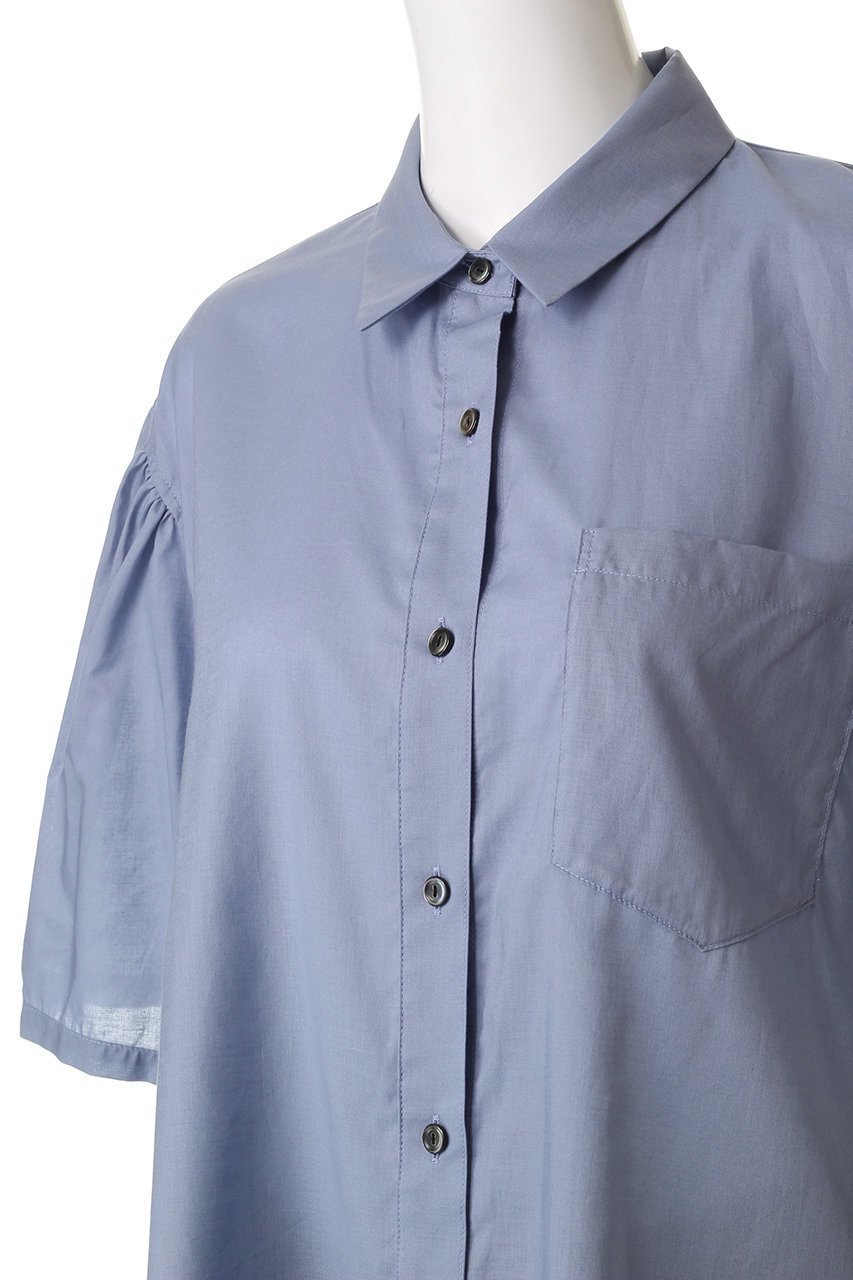 【ミディウミソリッド/MIDIUMISOLID】のhalf slv wide shirt シャツ 人気、トレンドファッション・服の通販 founy(ファニー) 　ファッション　Fashion　レディースファッション　Ladies' Fashion Online　トップス・カットソー　Tops/Tshirt　シャツ/ブラウス　Shirts/Blouses　ギャザー　Gather　シアー　Sheer　ショート　Short　シンプル　Simple　スリーブ　Sleeve　ハーフ　Half　ワイド　Wide　エレガント 上品　Elegant　夏　Summer　NEW・新作・新着・新入荷　New Arrivals　other-5|ID: prp329100004595122 ipo3291000000032648784