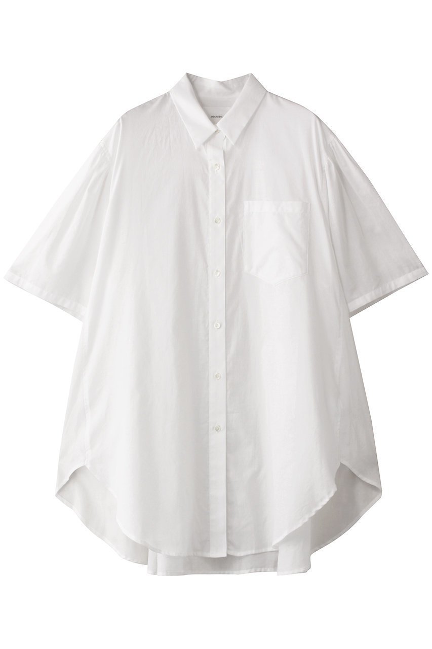 【ミディウミソリッド/MIDIUMISOLID】のhalf slv wide shirt シャツ インテリア・キッズ・メンズ・レディースファッション・服の通販 founy(ファニー) 　ファッション　Fashion　レディースファッション　Fashion for Women　トップス・カットソー　Cut & Sew Tops　シャツ・ブラウス・オフィスカジュアル　Elegant Blouses & Button-Ups　ギャザー　Gathered, Ruffled　シアー　Sheer, See-Through　ショート　Short, Short Length　シンプル　Simple, Minimal　スリーブ　Sleeve, Long Sleeve / Short Sleeve　ハーフ　Half, Half-Length　ワイド　Wide, Wide Fit　エレガント 上品　Elegant　夏　Summer　off white|ID: prp329100004595122 ipo3291000000032967528