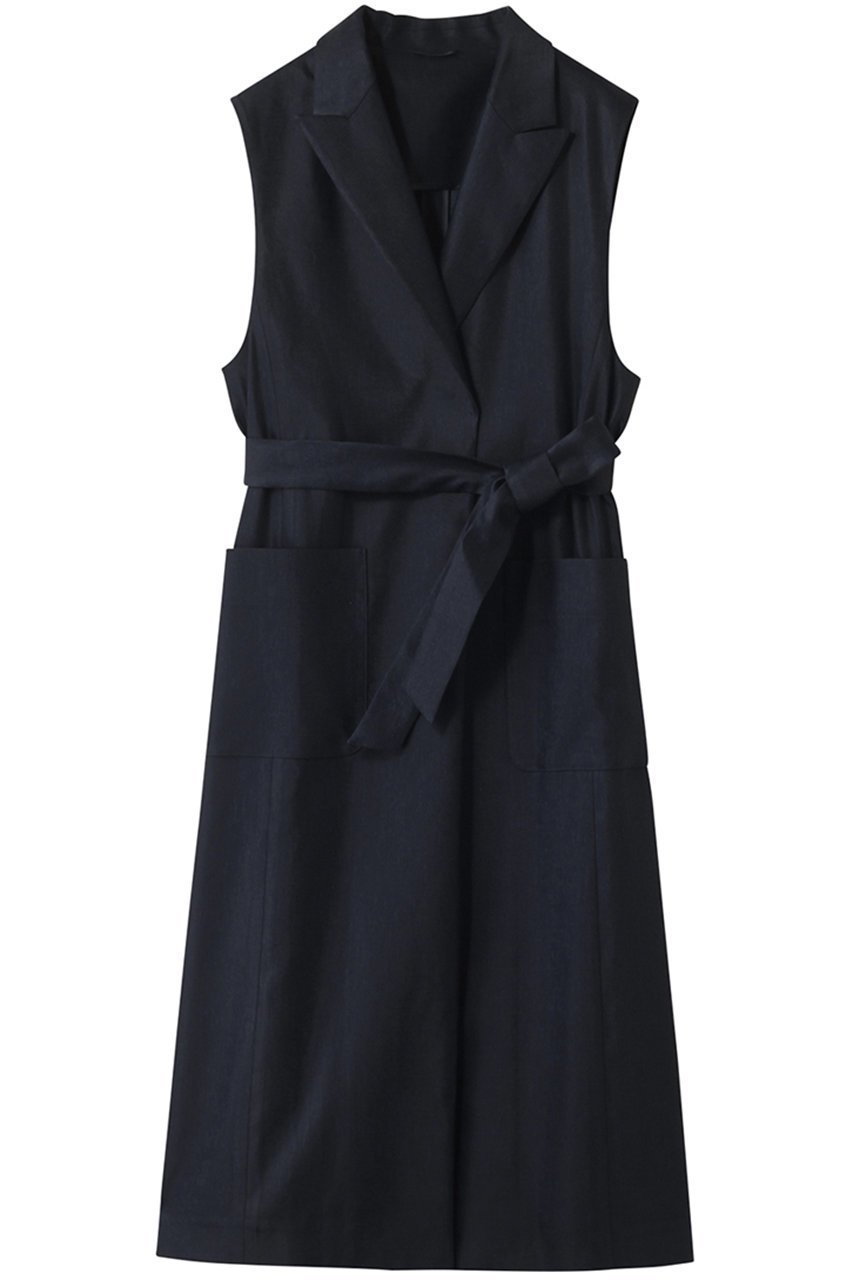 【アナイ/ANAYI】のリネンストレッチロングジレ インテリア・キッズ・メンズ・レディースファッション・服の通販 founy(ファニー) 　ファッション　Fashion　レディースファッション　Fashion for Women　アウター　Coat / Outerwear Collection　レディースジャケット・軽アウター　Jackets　ジャケット　Jacket, Outerwear　ストレッチ　Stretch, Stretchy Fabric　ベスト　Vest, Waistcoat　リネン　Linen, Linen Fabric　リボン　Ribbon, Bow　ロング　Long, Long-Length　エレガント 上品　Elegant　今季　This Season, Current Season　再入荷　Restock / Back in Stock　夏　Summer　ネイビー|ID: prp329100004595123 ipo3291000000035051948