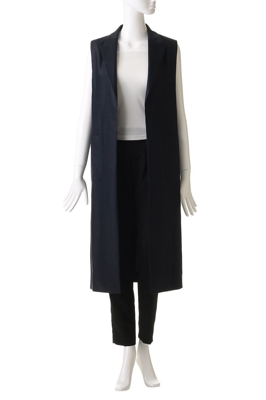 【アナイ/ANAYI】のリネンストレッチロングジレ 人気、トレンドファッション・服の通販 founy(ファニー) 　ファッション　Fashion　レディースファッション　Fashion for Women　アウター　Coat / Outerwear Collection　レディースジャケット・軽アウター　Jackets　ジャケット　Jacket, Outerwear　ストレッチ　Stretch, Stretchy Fabric　ベスト　Vest, Waistcoat　リネン　Linen, Linen Fabric　リボン　Ribbon, Bow　ロング　Long, Long-Length　エレガント 上品　Elegant　今季　This Season, Current Season　再入荷　Restock / Back in Stock　夏　Summer　other-7|ID: prp329100004595123 ipo3291000000035051954