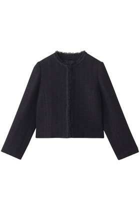 【アナイ/ANAYI】 ネイビーツイードクルージャケット人気、トレンドファッション・服の通販 founy(ファニー) ファッション Fashion レディースファッション Ladies' Fashion Online アウター Coat Outerwear ジャケット Jackets コンパクト Compact ショート Short ジャケット Jacket センター Center タイトスカート Tight Skirt ツイード Tweed フリンジ Fringe エレガント 上品 Elegant 再入荷 Restock/Back In Stock/Re Arrival |ID:prp329100004595126