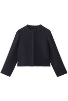 【アナイ/ANAYI】のネイビーツイードクルージャケット 人気、トレンドファッション・服の通販 founy(ファニー) ファッション Fashion レディースファッション Ladies' Fashion Online アウター Coat Outerwear ジャケット Jackets コンパクト Compact ショート Short ジャケット Jacket センター Center タイトスカート Tight Skirt ツイード Tweed フリンジ Fringe エレガント 上品 Elegant 再入荷 Restock/Back In Stock/Re Arrival |ID:prp329100004595126