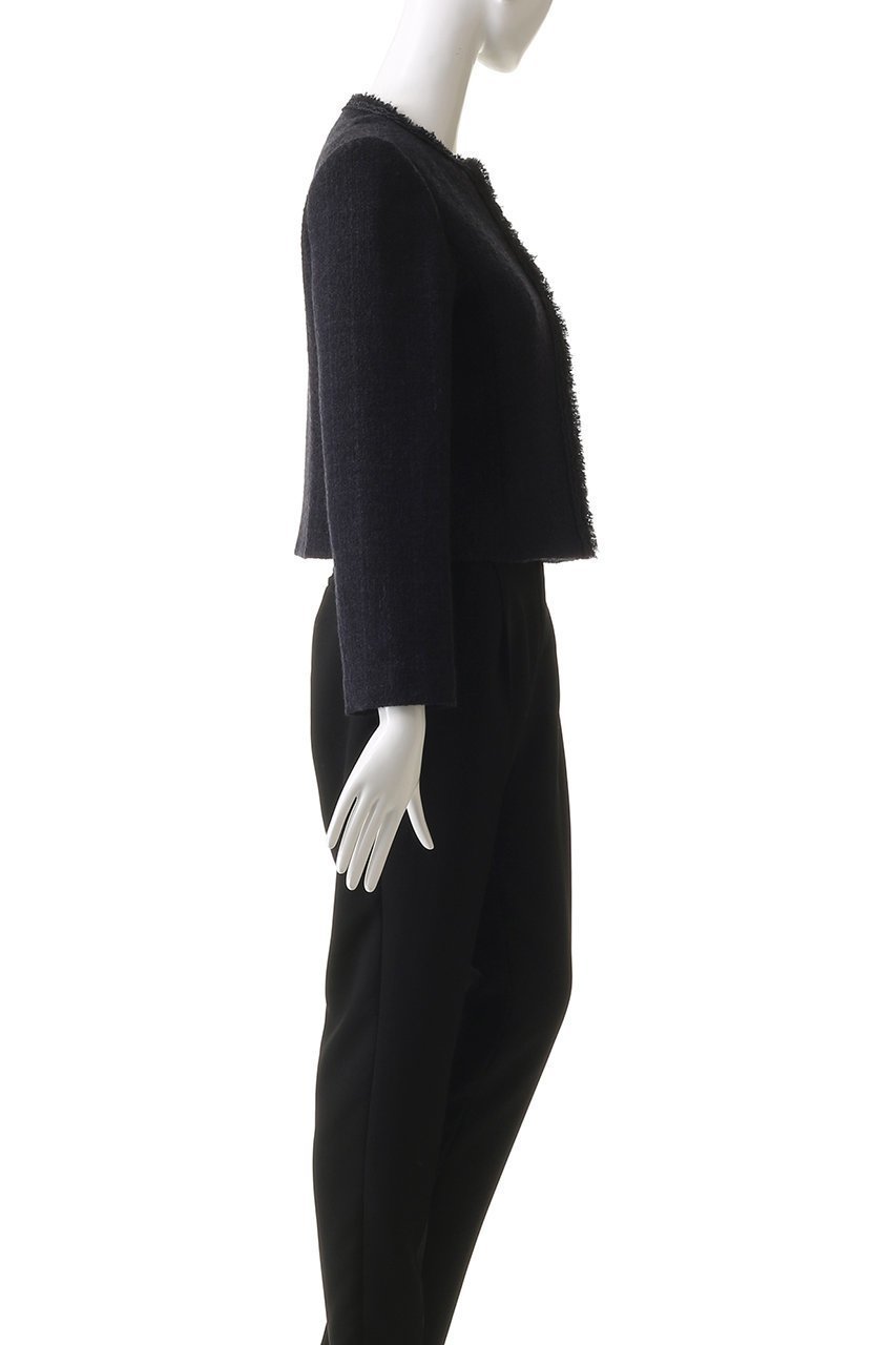 【アナイ/ANAYI】のネイビーツイードクルージャケット 人気、トレンドファッション・服の通販 founy(ファニー) 　ファッション　Fashion　レディースファッション　Ladies' Fashion Online　アウター　Coat Outerwear　ジャケット　Jackets　コンパクト　Compact　ショート　Short　ジャケット　Jacket　センター　Center　タイトスカート　Tight Skirt　ツイード　Tweed　フリンジ　Fringe　エレガント 上品　Elegant　再入荷　Restock/Back In Stock/Re Arrival　other-3|ID: prp329100004595126 ipo3291000000032648808