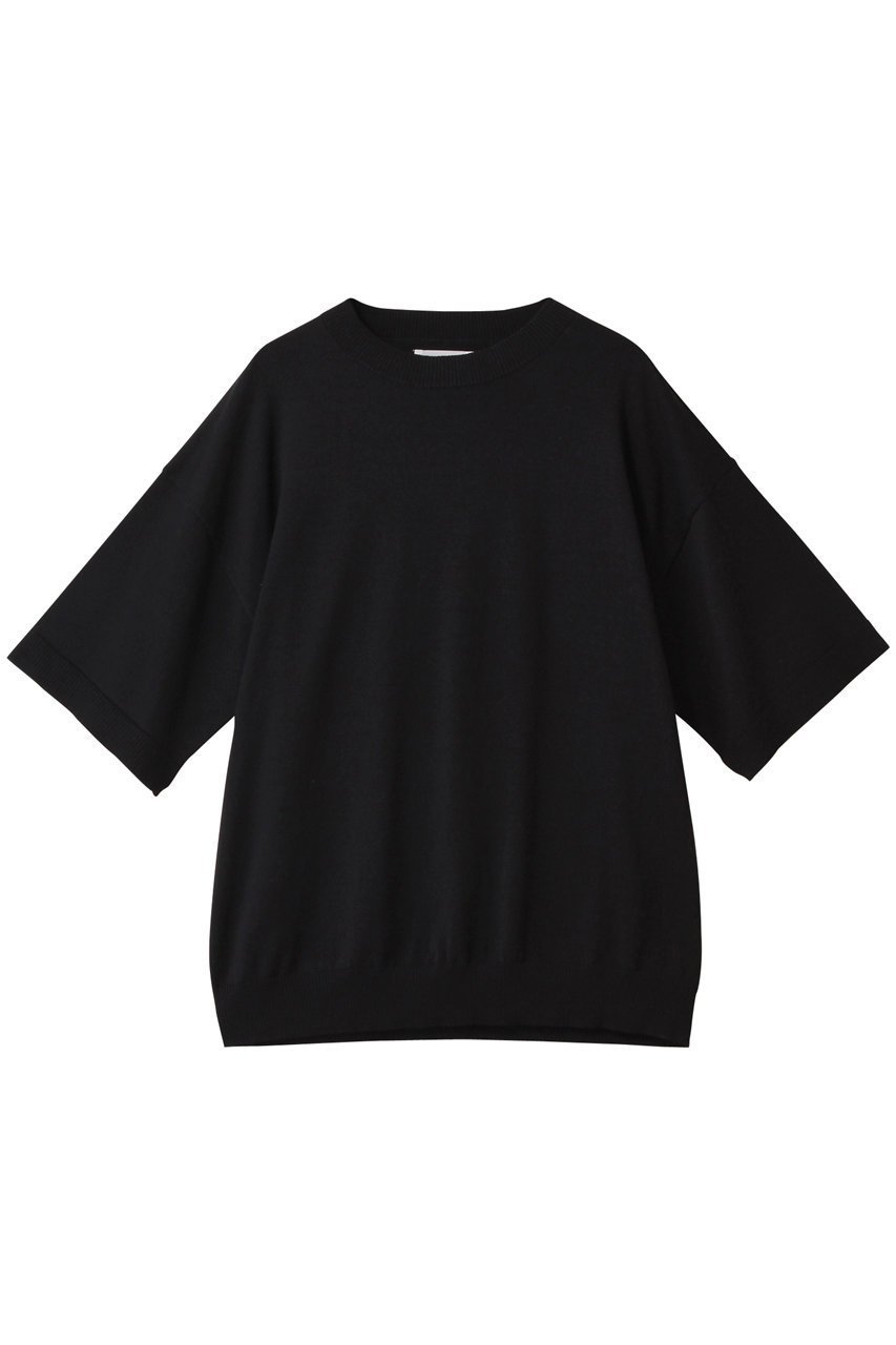 【ミディウミソリッド/MIDIUMISOLID】のh/slv knitted PO.M プルオーバー インテリア・キッズ・メンズ・レディースファッション・服の通販 founy(ファニー) 　ファッション　Fashion　レディースファッション　Ladies' Fashion Online　トップス・カットソー　Tops/Tshirt　ニット　Knit Tops　プルオーバー　Pullover　ベーシック　Basic　半袖　Short Sleeve　NEW・新作・新着・新入荷　New Arrivals　black|ID: prp329100004595128 ipo3291000000032648837