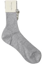 【マルティニーク/martinique】の【Maria La Rosa】コットンリブ ビジュー付きソックス 人気、トレンドファッション・服の通販 founy(ファニー) ファッション Fashion レディースファッション Fashion for Women ソックス&靴下 Socks & Hosiery レッグウェア・ストッキング Legwear & Hosiery イタリア Italy シンプル Simple, Minimal ソックス Socks, Hosiery ビジュー Bijou, Jewel-like Accent thumbnail ライトグレー|ID: prp329100004595144 ipo3291000000033706655