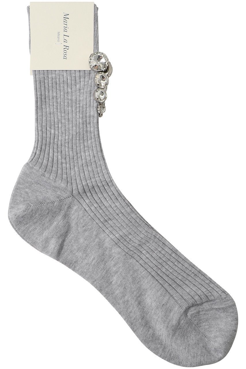 【マルティニーク/martinique】の【Maria La Rosa】コットンリブ ビジュー付きソックス インテリア・キッズ・メンズ・レディースファッション・服の通販 founy(ファニー) ファッション Fashion レディースファッション Fashion for Women ソックス&靴下 Socks & Hosiery レッグウェア・ストッキング Legwear & Hosiery イタリア Italy シンプル Simple, Minimal ソックス Socks, Hosiery ビジュー Bijou, Jewel-like Accent ライトグレー|ID: prp329100004595144 ipo3291000000033706655