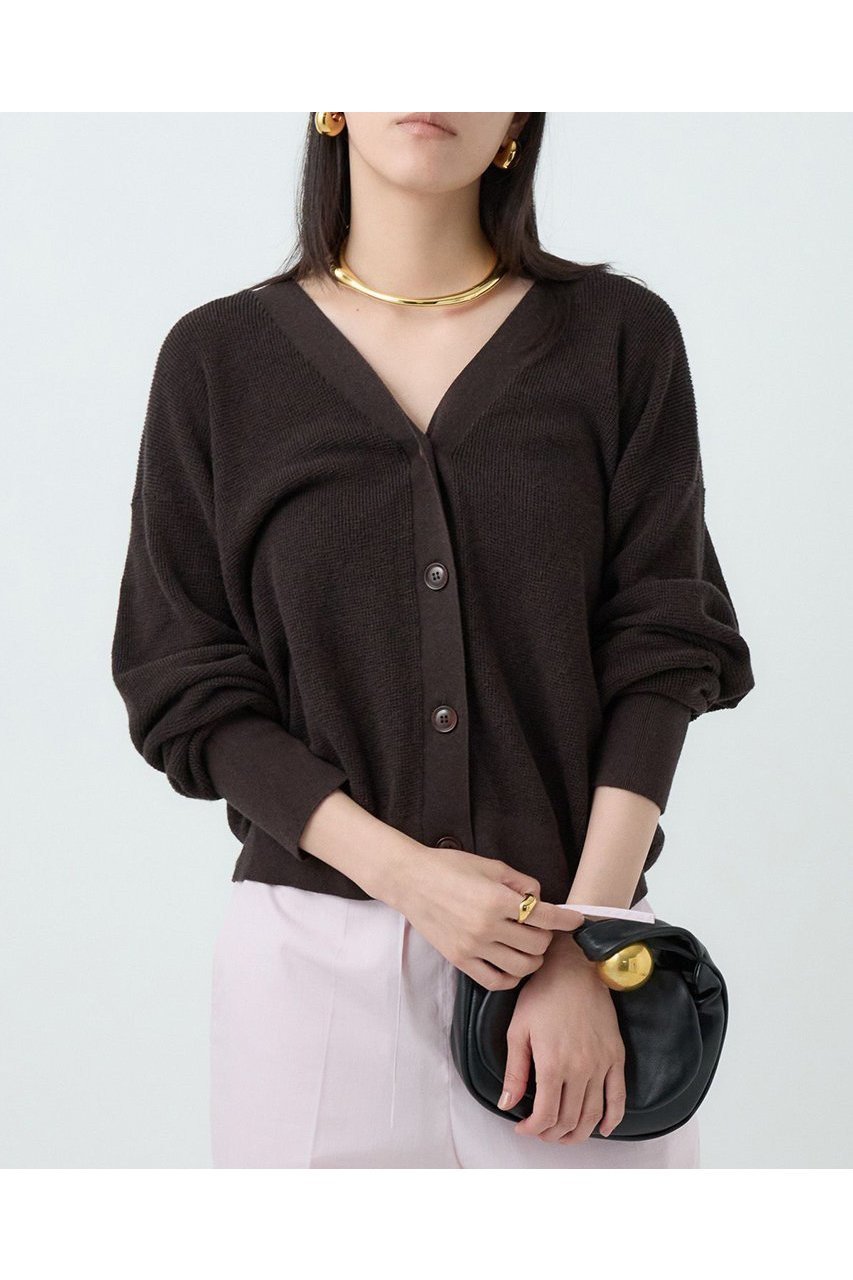 【カオス/Chaos】のハースニットカーディガン インテリア・キッズ・メンズ・レディースファッション・服の通販 founy(ファニー) 　ファッション　Fashion　レディースファッション　Ladies' Fashion Online　トップス・カットソー　Tops/Tshirt　ニット　Knit Tops　カーディガン　Cardigans　おすすめ　Recommend　なめらか　Smooth　カシミヤ　Cashmere　カーディガン　Cardigan　スウェット　Sweat　ワッフル　Waffle　エレガント 上品　Elegant　NEW・新作・新着・新入荷　New Arrivals　秋　Autumn/Fall　ブラウン|ID: prp329100004595149 ipo3291000000032649033