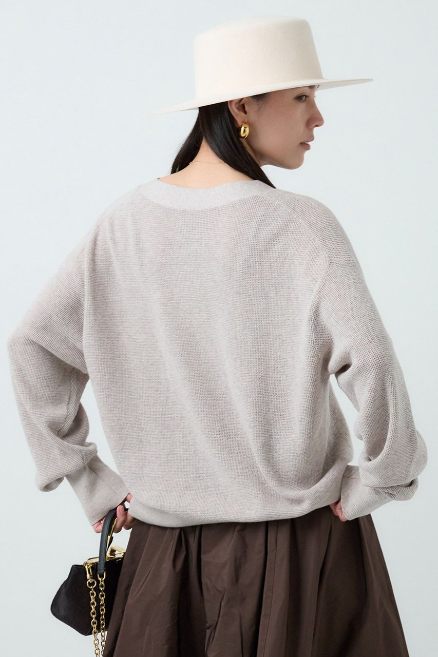 【カオス/Chaos】のハースニットカーディガン 人気、トレンドファッション・服の通販 founy(ファニー) 　ファッション　Fashion　レディースファッション　Fashion for Women　トップス・カットソー　Cut & Sew Tops　ニット　Knit Tops & Sweaters　カーディガン・羽織り　Layered Style Cardigans　おすすめ　Recommended / Our Picks　なめらか　Smooth, Silky Texture　カーディガン　Cardigan, Knitwear　スウェット / スエット　Sweatshirt, Sweatwear　ワッフル　Waffle, Waffle Knit　エレガント 上品　Elegant　秋　Autumn　other-7|ID: prp329100004595149 ipo3291000000035632743