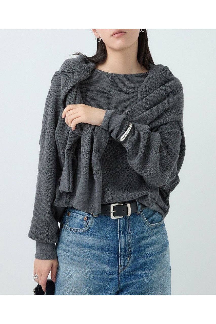 【カオス/Chaos】のハースニットプルオーバー インテリア・キッズ・メンズ・レディースファッション・服の通販 founy(ファニー) 　ファッション　Fashion　レディースファッション　Ladies' Fashion Online　トップス・カットソー　Tops/Tshirt　ニット　Knit Tops　プルオーバー　Pullover　なめらか　Smooth　カシミヤ　Cashmere　スウェット　Sweat　ワッフル　Waffle　エレガント 上品　Elegant　NEW・新作・新着・新入荷　New Arrivals　グレー|ID: prp329100004595150 ipo3291000000032649041