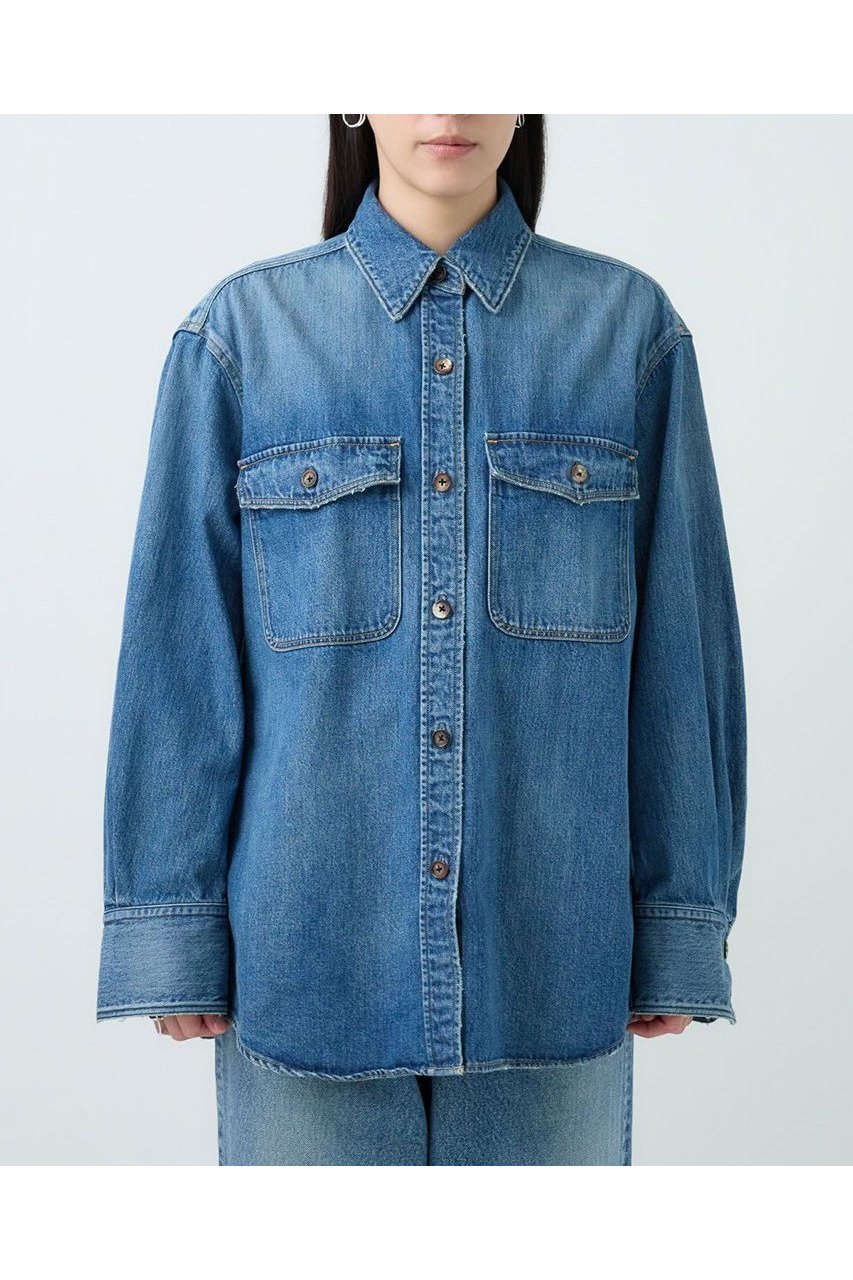【カオス/Chaos】の【WHY NOT NOW】リバーランチデニムシャツ 人気、トレンドファッション・服の通販 founy(ファニー) 　ファッション　Fashion　レディースファッション　Ladies' Fashion Online　トップス・カットソー　Tops/Tshirt　シャツ/ブラウス　Shirts/Blouses　ストレート　Straight　スリーブ　Sleeve　デニム　Denim　ロング　Long　ワーク　Work　NEW・新作・新着・新入荷　New Arrivals　羽織　Haori　other-6|ID: prp329100004595153 ipo3291000000032649074