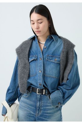 【カオス/Chaos】 【WHY NOT NOW】リバーランチデニムシャツ人気、トレンドファッション・服の通販 founy(ファニー) ファッション Fashion レディースファッション Fashion for Women トップス・カットソー Cut & Sew Tops シャツ・ブラウス・オフィスカジュアル Elegant Blouses & Button-Ups ストレート Straight, Straight Cut スリーブ Sleeve, Long Sleeve / Short Sleeve デニム Denim, Jeans Material ロング Long, Long-Length ワーク Workwear, Utility Style 羽織 Haori, Light Jacket |ID:prp329100004595153