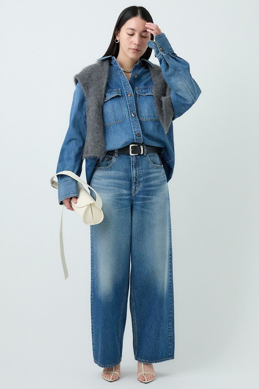 【カオス/Chaos】の【WHY NOT NOW】リバーランチデニムシャツ 人気、トレンドファッション・服の通販 founy(ファニー) 　ファッション　Fashion　レディースファッション　Fashion for Women　トップス・カットソー　Cut & Sew Tops　シャツ・ブラウス・オフィスカジュアル　Elegant Blouses & Button-Ups　ストレート　Straight, Straight Cut　スリーブ　Sleeve, Long Sleeve / Short Sleeve　デニム　Denim, Jeans Material　ロング　Long, Long-Length　ワーク　Workwear, Utility Style　羽織　Haori, Light Jacket　other-2|ID: prp329100004595153 ipo3291000000035531343