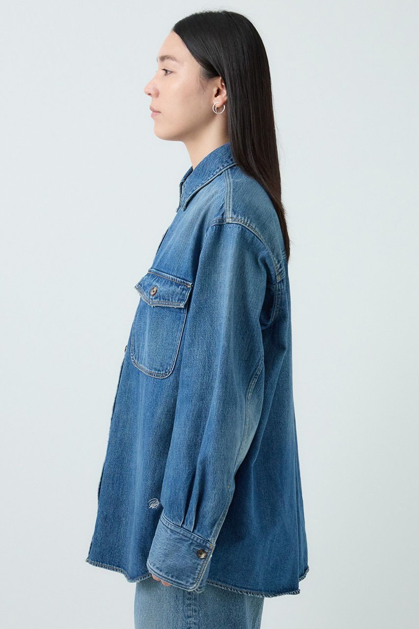 【カオス/Chaos】の【WHY NOT NOW】リバーランチデニムシャツ 人気、トレンドファッション・服の通販 founy(ファニー) 　ファッション　Fashion　レディースファッション　Fashion for Women　トップス・カットソー　Cut & Sew Tops　シャツ・ブラウス・オフィスカジュアル　Elegant Blouses & Button-Ups　ストレート　Straight, Straight Cut　スリーブ　Sleeve, Long Sleeve / Short Sleeve　デニム　Denim, Jeans Material　ロング　Long, Long-Length　ワーク　Workwear, Utility Style　羽織　Haori, Light Jacket　other-7|ID: prp329100004595153 ipo3291000000035531349