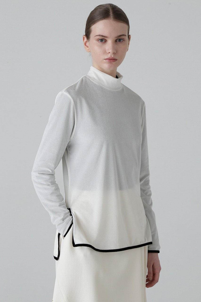 【アドーア/ADORE】のベロアトリコットカットソー インテリア・キッズ・メンズ・レディースファッション・服の通販 founy(ファニー) 　ファッション　Fashion　レディースファッション　Ladies' Fashion Online　トップス・カットソー　Tops/Tshirt　シャツ/ブラウス　Shirts/Blouses　ロング / Tシャツ　T-Shirts　カットソー　Cut and Sewn　ベロア　Velour　インナー　Inner　ジャケット　Jacket　ストレッチ　Stretch　スリーブ　Sleeve　トリミング　Trimming　トレンド　Trend　ベロア　Velor　ベーシック　Basic　ロング　Long　再入荷　Restock/Back In Stock/Re Arrival　長袖　Long Sleeve　オフホワイト|ID: prp329100004596204 ipo3291000000032661966