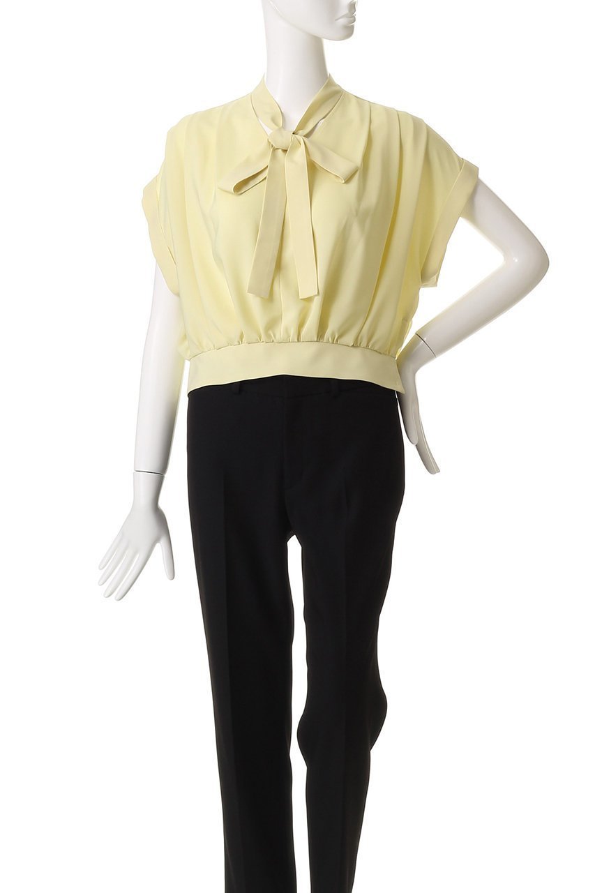 【アルアバイル/allureville】のボウタイタックフレンチスリーブブラウス 人気、トレンドファッション・服の通販 founy(ファニー) 　ファッション　Fashion　レディースファッション　Fashion for Women　トップス・カットソー　Cut & Sew Tops　シャツ・ブラウス・オフィスカジュアル　Elegant Blouses & Button-Ups　ショート　Short, Short Length　スリーブ　Sleeve, Long Sleeve / Short Sleeve　トレンド　Trend, Trending Now　フレア　Flare, Flared　フレンチ　French, French Style　ボトム　Bottoms, Lower Wear　リボン　Ribbon, Bow　other-2|ID: prp329100004598359 ipo3291000000035791145