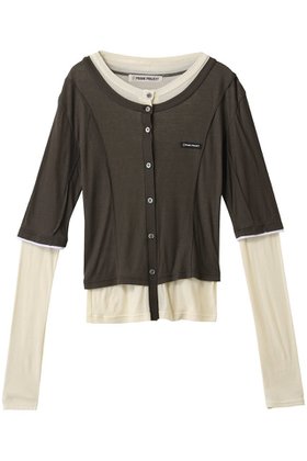 【プランク プロジェクト/PRANK PROJECT】のレイヤードシアーフライスカーデ / Layered sheer Fraise Cardigan 人気、トレンドファッション・服の通販 founy(ファニー) ファッション Fashion レディースファッション Ladies' Fashion Online トップス・カットソー Tops/Tshirt カーディガン Cardigans シャツ/ブラウス Shirts/Blouses ロング / Tシャツ T-Shirts カットソー Cut and Sewn なめらか Smooth カーディガン Cardigan シアー Sheer シンプル Simple スリーブ Sleeve ロング Long NEW・新作・新着・新入荷 New Arrivals |ID:prp329100004598363