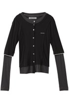 【プランク プロジェクト/PRANK PROJECT】のレイヤードシアーフライスカーデ / Layered sheer Fraise Cardigan BLK(ブラック)|ID: prp329100004598363 ipo3291000000032684859