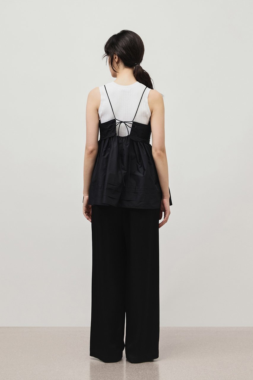 【デパリエ/DEPAREILLE】のタフタタックキャミソールブラウス 人気、トレンドファッション・服の通販 founy(ファニー) 　ファッション　Fashion　レディースファッション　Fashion for Women　トップス・カットソー　Cut & Sew Tops　キャミソール&ノースリーブ　Camisoles & Sleeveless Tops　シャツ・ブラウス・オフィスカジュアル　Elegant Blouses & Button-Ups　インナー　Innerwear　エレガント 上品　Elegant　カットソー　Cut and Sewn Top　キャミソール　Camisole, Spaghetti Strap Top　ギャザー　Gathered, Ruffled　タフタ　Taffeta, Structured Fabric　ノースリーブ　Sleeveless, No-Sleeve　フェミニン　Feminine, Girly　フレア　Flare, Flared　ラップ　Wrap, Wrap Design　再入荷　Restock / Back in Stock　other-7|ID: prp329100004598366 ipo3291000000032717559