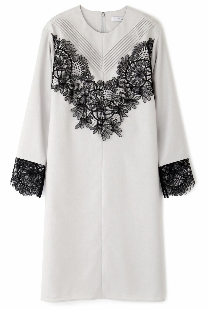 【アドーア/ADORE】のラスターストレッチロングブラウス インテリア・キッズ・メンズ・レディースファッション・服の通販 founy(ファニー) 　ファッション　Fashion　レディースファッション　Ladies' Fashion Online　トップス・カットソー　Tops/Tshirt　シャツ/ブラウス　Shirts/Blouses　エレガント 上品　Elegant　スリット　Slit　スリーブ　Sleeve　ツイル　Twill　レース　Race　ロング　Long　再入荷　Restock/Back In Stock/Re Arrival　グレー|ID: prp329100004598369 ipo3291000000032684918