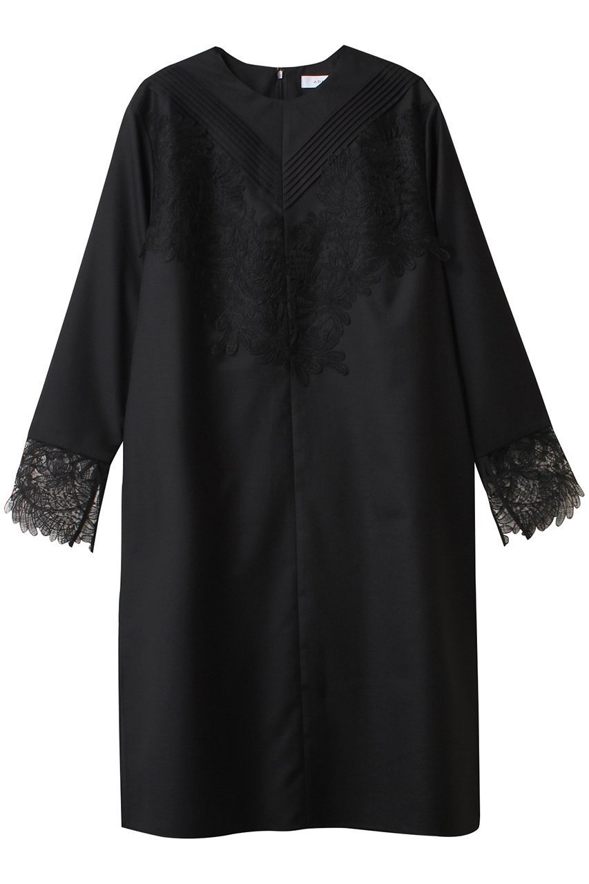 【アドーア/ADORE】のラスターストレッチロングブラウス インテリア・キッズ・メンズ・レディースファッション・服の通販 founy(ファニー) 　ファッション　Fashion　レディースファッション　Ladies' Fashion Online　トップス・カットソー　Tops/Tshirt　シャツ/ブラウス　Shirts/Blouses　エレガント 上品　Elegant　スリット　Slit　スリーブ　Sleeve　ツイル　Twill　レース　Race　ロング　Long　再入荷　Restock/Back In Stock/Re Arrival　ブラック|ID: prp329100004598369 ipo3291000000032684919