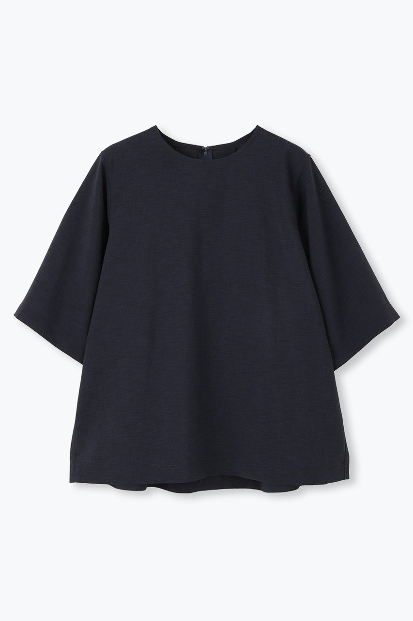 【レリル/lelill】の【日本製】THE BASIC H/S BLOUSE インテリア・キッズ・メンズ・レディースファッション・服の通販 founy(ファニー) 　ファッション　Fashion　レディースファッション　Ladies' Fashion Online　トップス・カットソー　Tops/Tshirt　シャツ/ブラウス　Shirts/Blouses　ショート　Short　スリーブ　Sleeve　ビッグ　Big　リボン　Ribbon　半袖　Short Sleeve　吸水　Water Absorption　NEW・新作・新着・新入荷　New Arrivals　日本製　Made In Japan　ダークネイビー|ID: prp329100004598420 ipo3291000000032685472