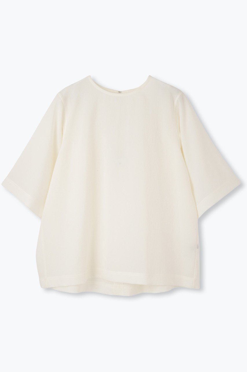 【レリル/lelill】の【日本製】THE BASIC H/S BLOUSE インテリア・キッズ・メンズ・レディースファッション・服の通販 founy(ファニー) 　ファッション　Fashion　レディースファッション　Ladies' Fashion Online　トップス・カットソー　Tops/Tshirt　シャツ/ブラウス　Shirts/Blouses　ショート　Short　スリーブ　Sleeve　ビッグ　Big　リボン　Ribbon　半袖　Short Sleeve　吸水　Water Absorption　NEW・新作・新着・新入荷　New Arrivals　日本製　Made In Japan　オフホワイト|ID: prp329100004598420 ipo3291000000032685473
