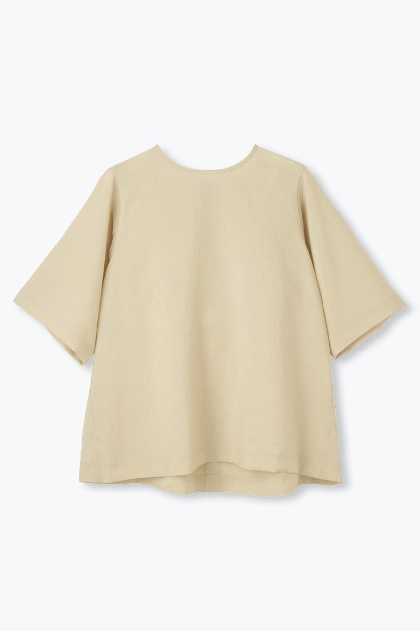 【レリル/lelill】の【日本製】THE BASIC H/S BLOUSE インテリア・キッズ・メンズ・レディースファッション・服の通販 founy(ファニー) 　ファッション　Fashion　レディースファッション　Fashion for Women　トップス・カットソー　Cut & Sew Tops　シャツ・ブラウス・オフィスカジュアル　Elegant Blouses & Button-Ups　ショート　Short, Short Length　スリーブ　Sleeve, Long Sleeve / Short Sleeve　ビッグ　Big, Oversized　リボン　Ribbon, Bow　再入荷　Restock / Back in Stock　半袖　Short Sleeve, Half Sleeve　吸水　Absorbent, Quick-Dry　日本製　Made In Japan　ベージュ|ID: prp329100004598420 ipo3291000000033342772