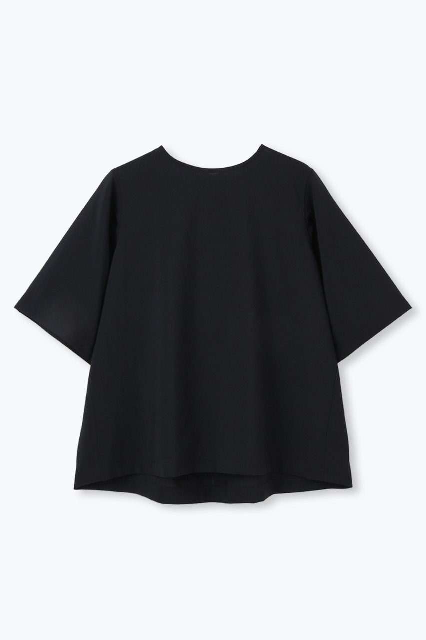 【レリル/lelill】の【日本製】THE BASIC H/S BLOUSE インテリア・キッズ・メンズ・レディースファッション・服の通販 founy(ファニー) 　ファッション　Fashion　レディースファッション　Fashion for Women　トップス・カットソー　Cut & Sew Tops　シャツ・ブラウス・オフィスカジュアル　Elegant Blouses & Button-Ups　ショート　Short, Short Length　スリーブ　Sleeve, Long Sleeve / Short Sleeve　ビッグ　Big, Oversized　リボン　Ribbon, Bow　再入荷　Restock / Back in Stock　半袖　Short Sleeve, Half Sleeve　吸水　Absorbent, Quick-Dry　日本製　Made In Japan　ブラック|ID: prp329100004598420 ipo3291000000033342774