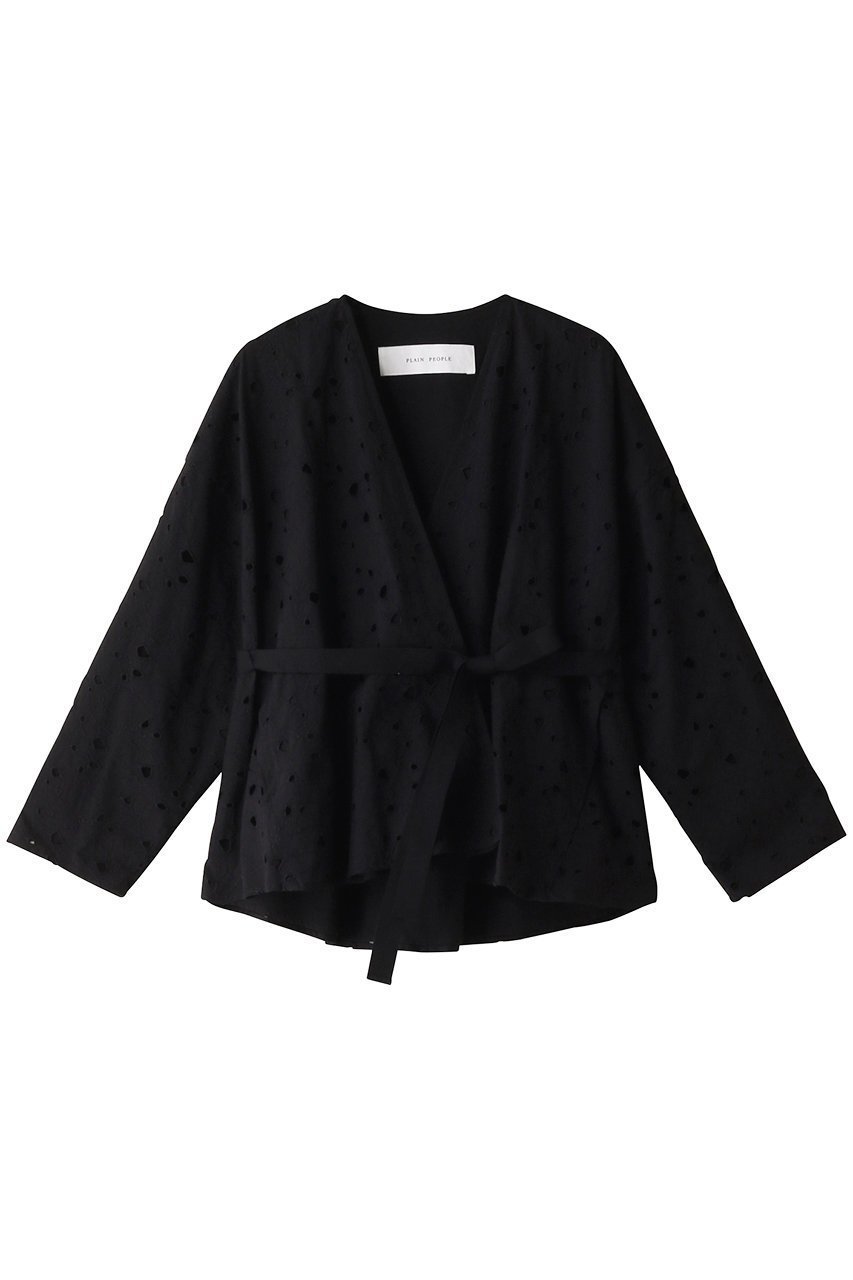 【プレインピープル/PLAIN PEOPLE】のレースショートジャケット インテリア・キッズ・メンズ・レディースファッション・服の通販 founy(ファニー) 　ファッション　Fashion　レディースファッション　Ladies' Fashion Online　アウター　Coat Outerwear　ジャケット　Jackets　ショート　Short　ジャケット　Jacket　ストレート　Straight　モダン　Modern　リボン　Ribbon　レース　Race　ブラック|ID: prp329100004599304 ipo3291000000032693996