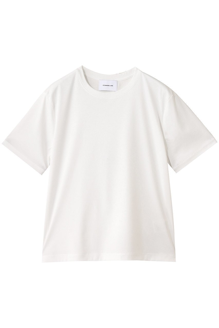 【スタニングルアー/STUNNING LURE】のハイゲージスムースTシャツ インテリア・キッズ・メンズ・レディースファッション・服の通販 founy(ファニー) 　ファッション　Fashion　レディースファッション　Fashion for Women　トップス・カットソー　Cut & Sew Tops　シャツ・ブラウス・オフィスカジュアル　Elegant Blouses & Button-Ups　ロングTシャツ・Tシャツ　Longline T-Shirts & Tees　カットソー・ベーシックTシャツ　Cut-and-Sewn Tops / Stretch Tees & Basics　インナー　Innerwear　ショート　Short, Short Length　スリーブ　Sleeve, Long Sleeve / Short Sleeve　ハーフ　Half, Half-Length　新作・新入荷　New Arrivals / New In　ホワイト|ID: prp329100004599328 ipo3291000000032694338