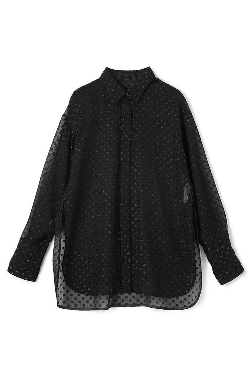 【アンクレイヴ/uncrave】のシアードットジャガード ブラウス インテリア・キッズ・メンズ・レディースファッション・服の通販 founy(ファニー) 　ファッション　Fashion　レディースファッション　Ladies' Fashion Online　トップス・カットソー　Cut & Sew Tops　シャツ/ブラウス　Elegant Blouses & Button-Ups　カフス　Cuffs　シアー　Sheer　シンプル　Simple　スリーブ　Sleeve　ドット　Dot　ロング　Long　NEW・新作・新着・新入荷　New Arrivals　羽織　Haori　ブラック|ID: prp329100004599351 ipo3291000000032694491