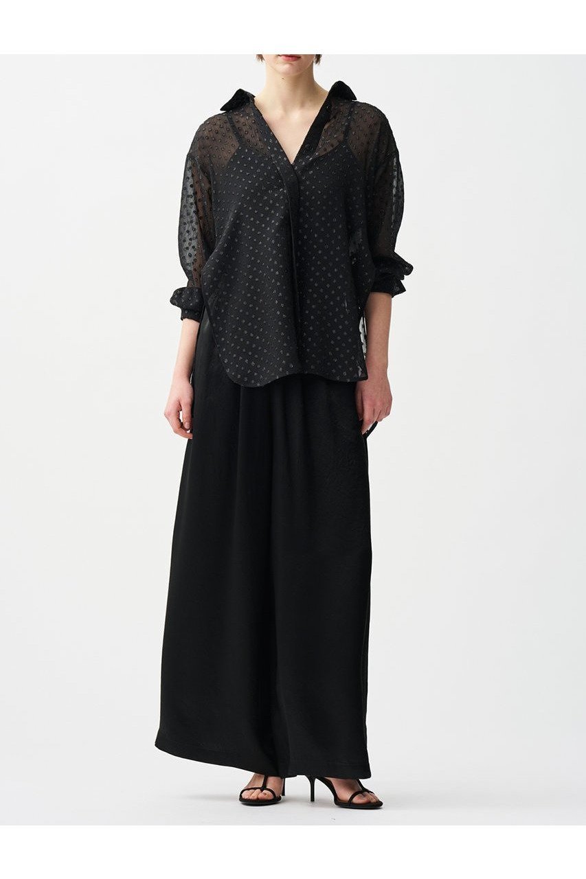 【アンクレイヴ/uncrave】のシアードットジャガード ブラウス 人気、トレンドファッション・服の通販 founy(ファニー) 　ファッション　Fashion　レディースファッション　Ladies' Fashion Online　トップス・カットソー　Cut & Sew Tops　シャツ/ブラウス　Elegant Blouses & Button-Ups　カフス　Cuffs　シアー　Sheer　シンプル　Simple　スリーブ　Sleeve　ドット　Dot　ロング　Long　NEW・新作・新着・新入荷　New Arrivals　羽織　Haori　other-2|ID: prp329100004599351 ipo3291000000032694492